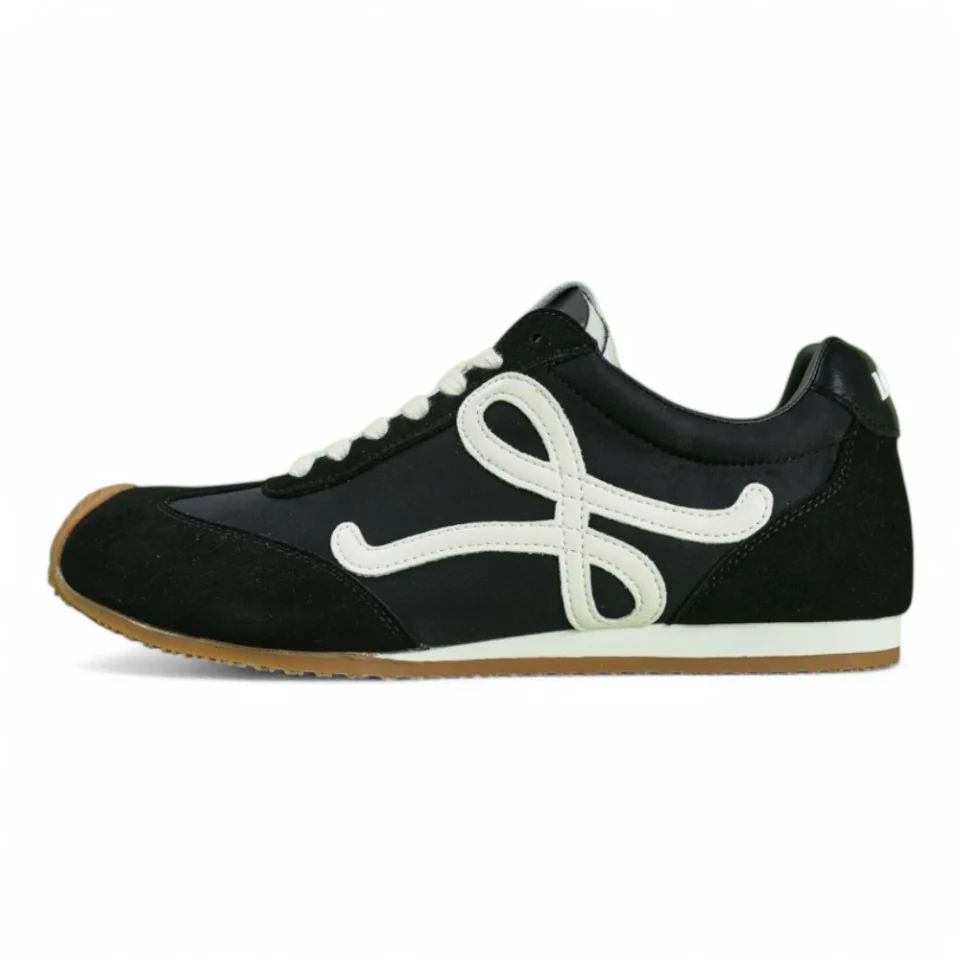 L Ballet Runner 2.0 in nylon and calfskin Black