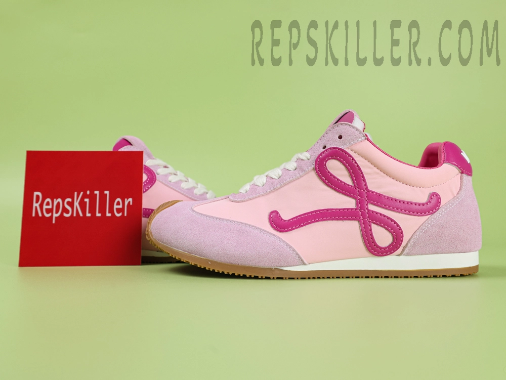 L Ballet Runner 2.0 in nylon and calfskin Pink2