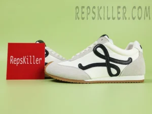 L Ballet Runner 2.0 in nylon and calfskin White2