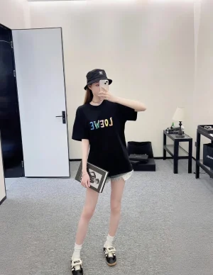 L Multicolor Loe Letter Embroidery T-Shirt-13