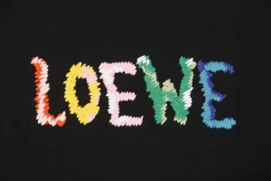 L Multicolor Loe Letter Embroidery T-Shirt-5