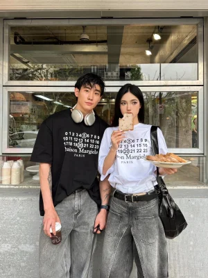 Maison Margiela 520 Number  Letter Print T-Shirt-17