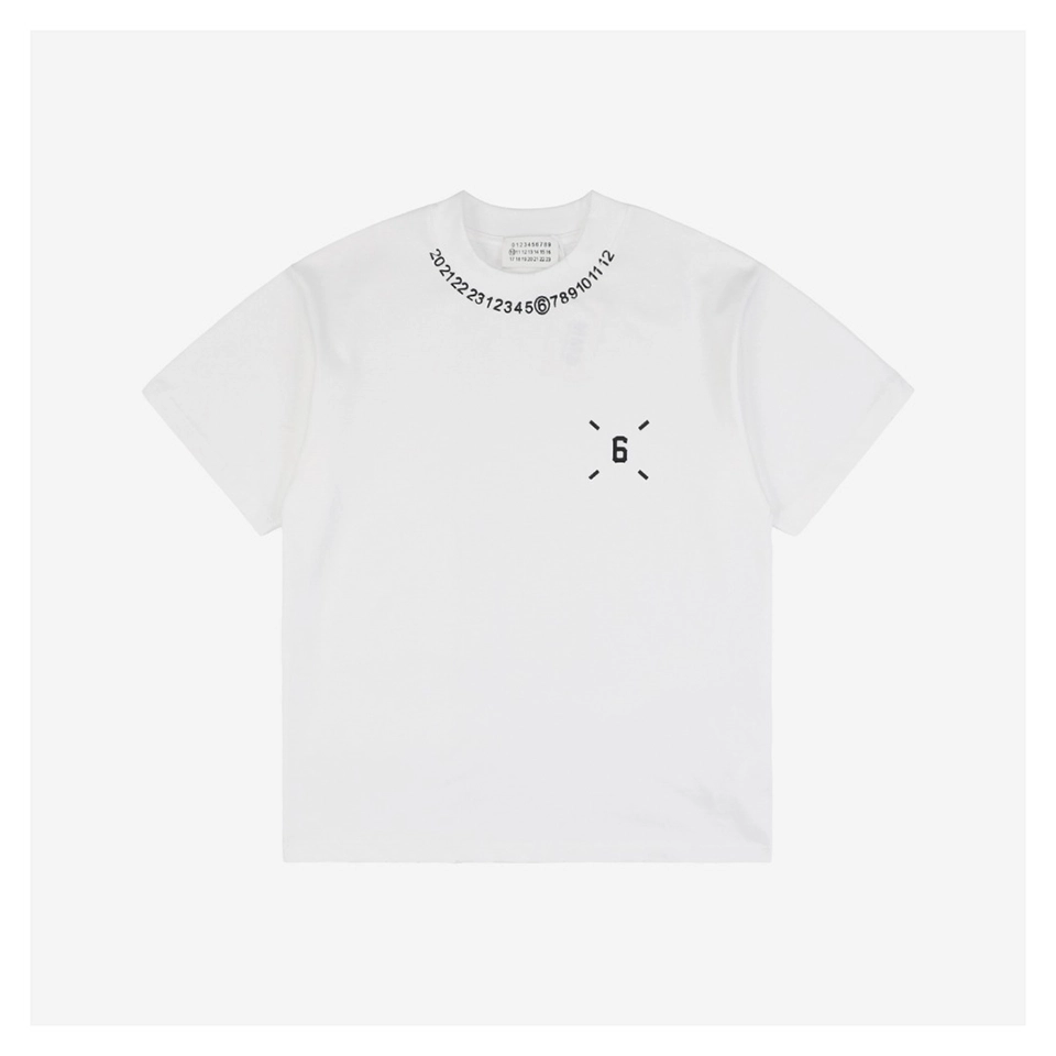 Maison Margiela Neckline Number 6 Print T-Shirt