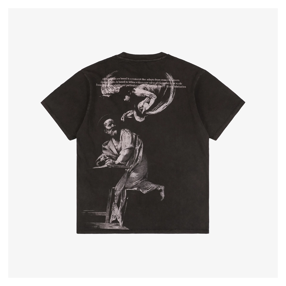 OFF WHITE CO VIRGIL Saint Matthew & Angel Washed Graphic T-Shirt