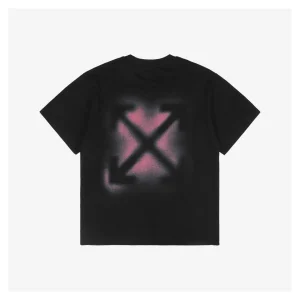 OFF WHITE CO VIRGIL Spray-Paint Arrow Graphic T-Shirt – Black/Pink
