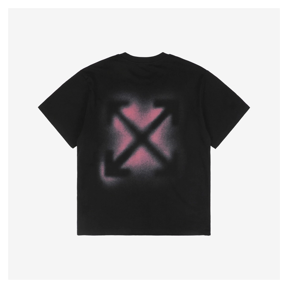 OFF WHITE CO VIRGIL Spray-Paint Arrow Graphic T-Shirt – Black/Pink