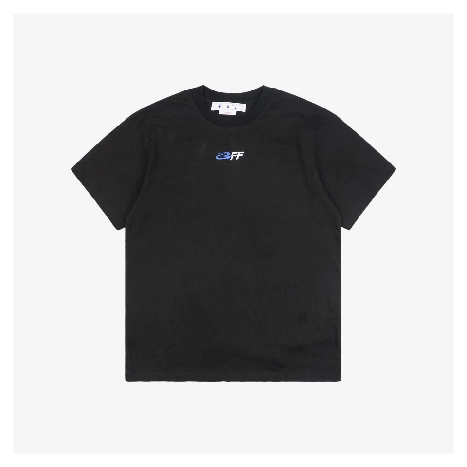 OFF-WHITE c/o VIRGIL Blue Arrow Letter Embroidery T-Shirt