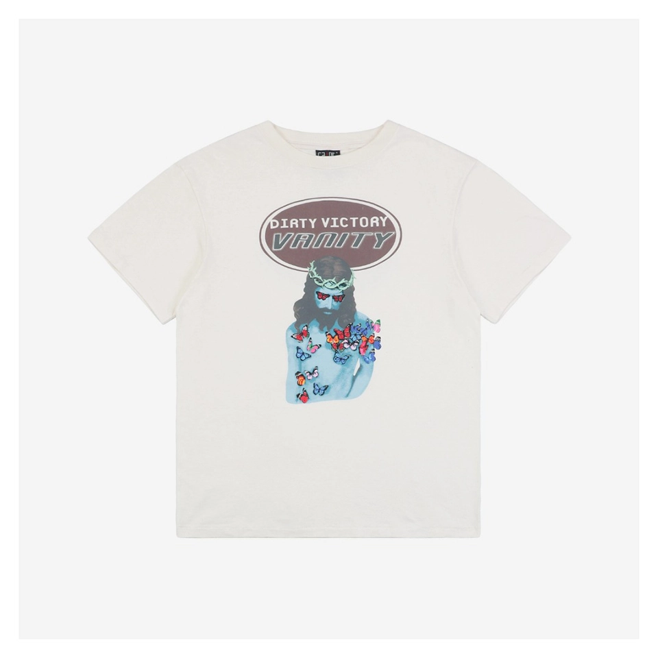 Saint Michael Jesus & Butterfly Print T-Shirt