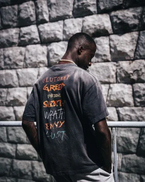 Saint Michael Phantom Saint Letter Print T-Shirt-9