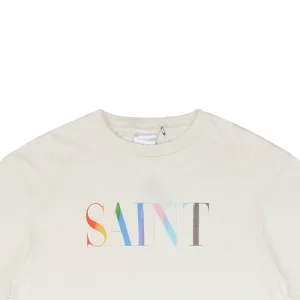 Saint Michael Rainbow “SAINT” Letter Print T-Shirt1.jpeg
