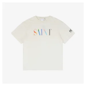 Saint Michael Rainbow “SAINT” Letter Print T-Shirt2.jpeg