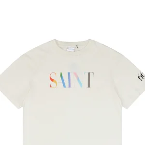 Saint Michael Rainbow “SAINT” Letter Print T-Shirt3.jpeg