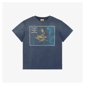 Saint Michael Star Smiley Distressed & Destroyed Graphic T-Shirt