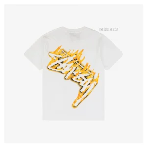 Stussy Flame Graffiti Letter Print T-Shirt