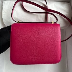 Replica Hermes Constance 18cm Bright Rose - best quality luxury bag dupe