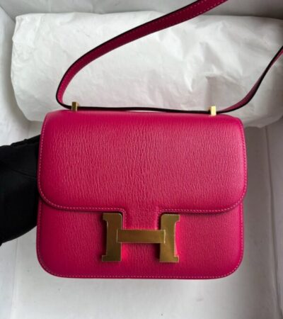 Replica Hermes Constance 18cm Bright Rose - premium-grade designer purse dupe