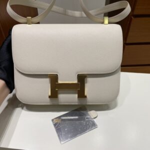 Replica Hermes Constance 24cm Creamy White - near-authentic luxury replica handbag