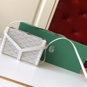 Replica Goyard Minaudière Trunk Bag White - best quality luxury bag dupe