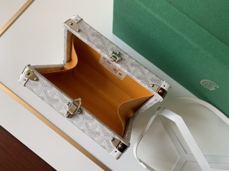 Replica Goyard Minaudière Trunk Bag White - premium 1:1 fake handbag model