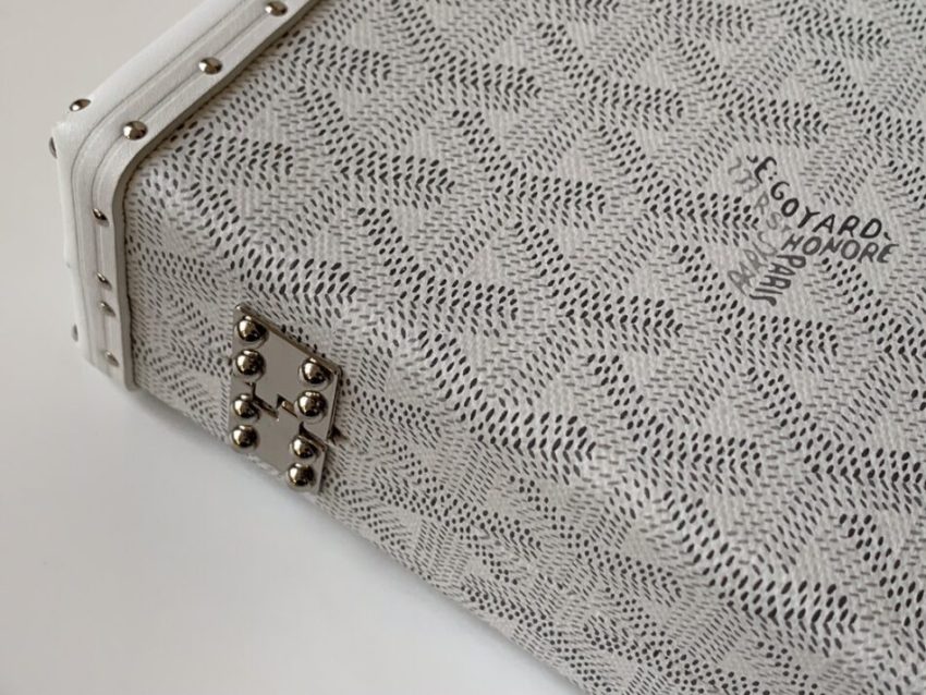 Replica Goyard Minaudière Trunk Bag White - realistic designer-inspired fake bag