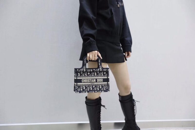 Replica Dior Tote Book Mini CD Black - best quality luxury bag dupe