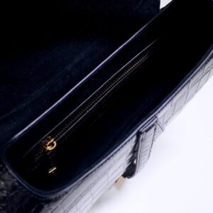 Replica Dior Saddle Bag Crocodile Black - premium 1:1 fake handbag model