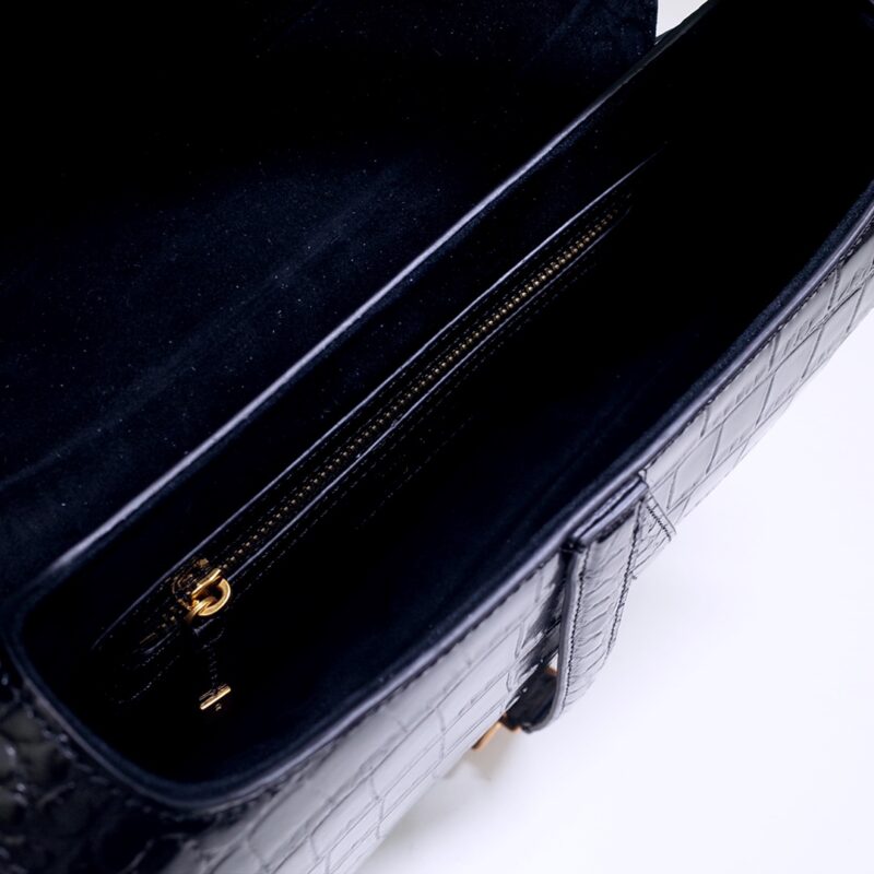 Replica Dior Saddle Bag Crocodile Black - premium 1:1 fake handbag model