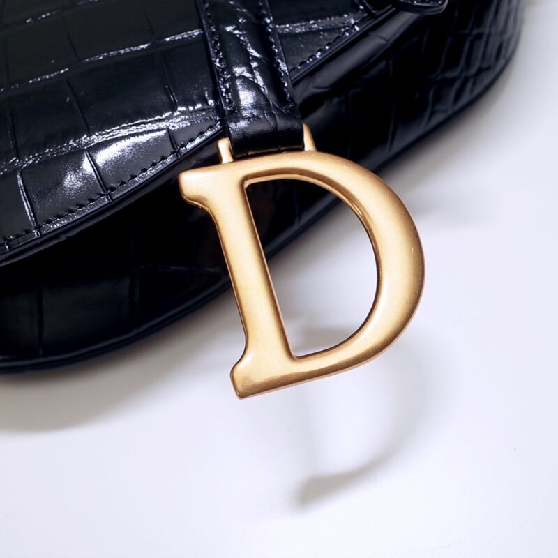 Replica Dior Saddle Bag Crocodile Black - premium 1:1 fake handbag model