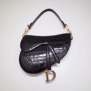 Replica Dior Saddle Bag Crocodile Black - ultra-realistic fake designer tote