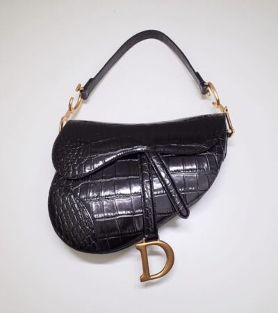 Replica Dior Saddle Bag Crocodile Black - ultra-realistic fake designer tote