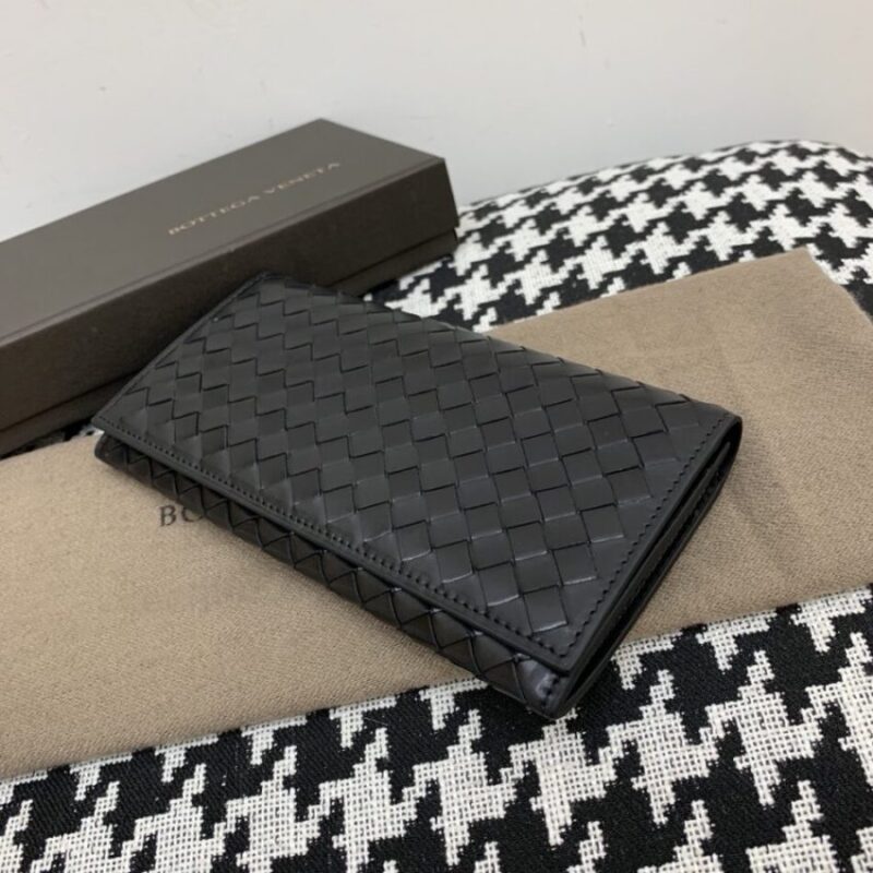 Replica Bottega Veneta Intrecciato Wallet Black - top-rated replica designer bag