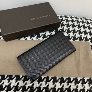 Replica Bottega Veneta Intrecciato Wallet Black - high-accuracy replica luxury purse