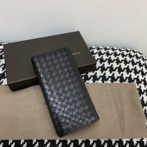Replica Bottega Veneta Intrecciato Wallet Black - authentic-look luxury purse replica