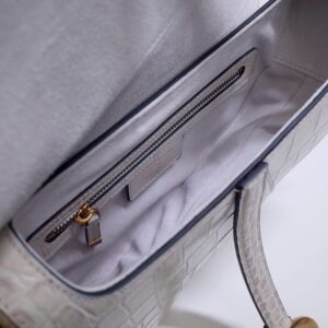 Replica Dior Saddle Bag Crocodile White - elite superclone designer purse