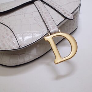 Replica Dior Saddle Bag Crocodile White - 1:1 designer replica handbag