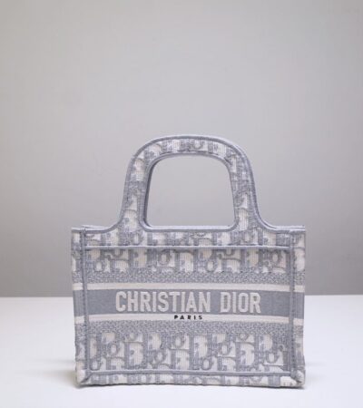 Replica Dior Tote Book Mini CD Grey - best quality luxury bag dupe