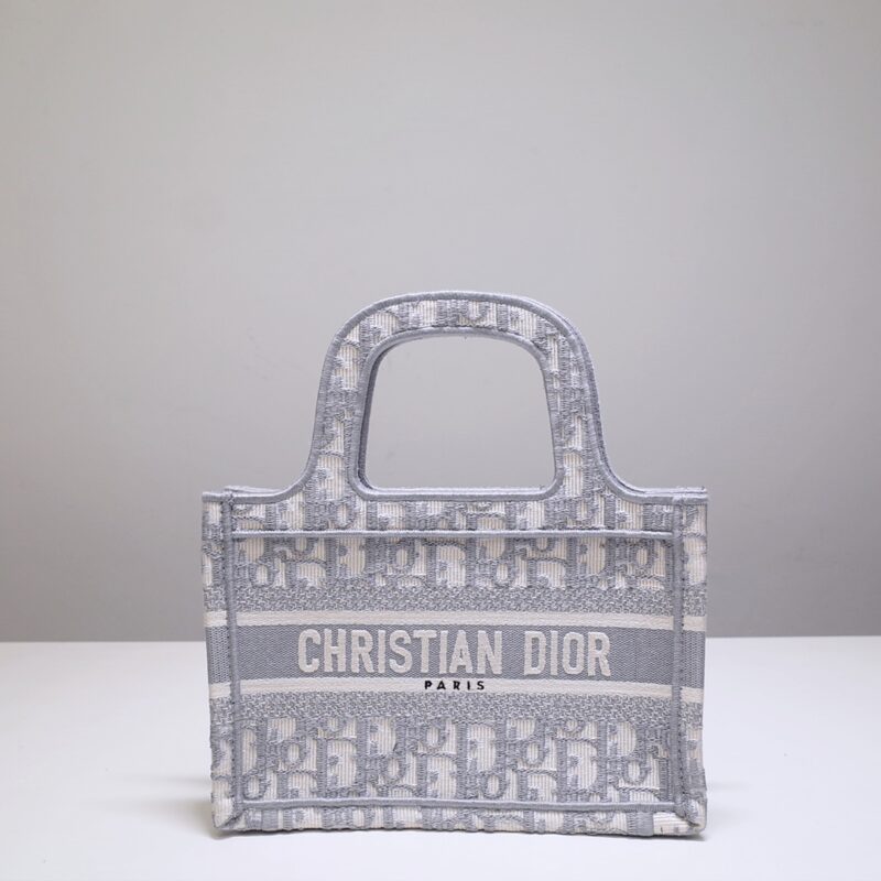 Replica Dior Tote Book Mini CD Grey - best quality luxury bag dupe