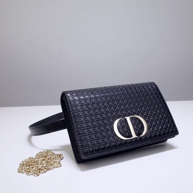 Replica Dior 30 Montaigne Pouch Black - premium 1:1 fake handbag model