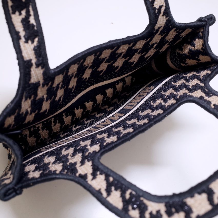 Replica Dior Tote Book Mini Houndstooth - high-accuracy replica luxury purse