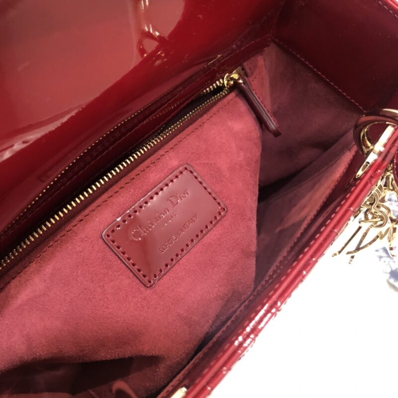 Replica Lady Dior Large Red Patent - high-accuracy replica luxury purse