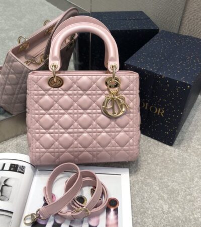 Replica Lady Dior Large Pink - authentic-look luxury purse replica
