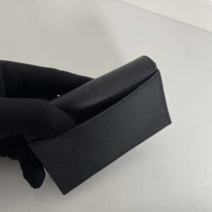 Replica Prada Saffiano Wallet Black Silver - realistic designer-inspired fake bag