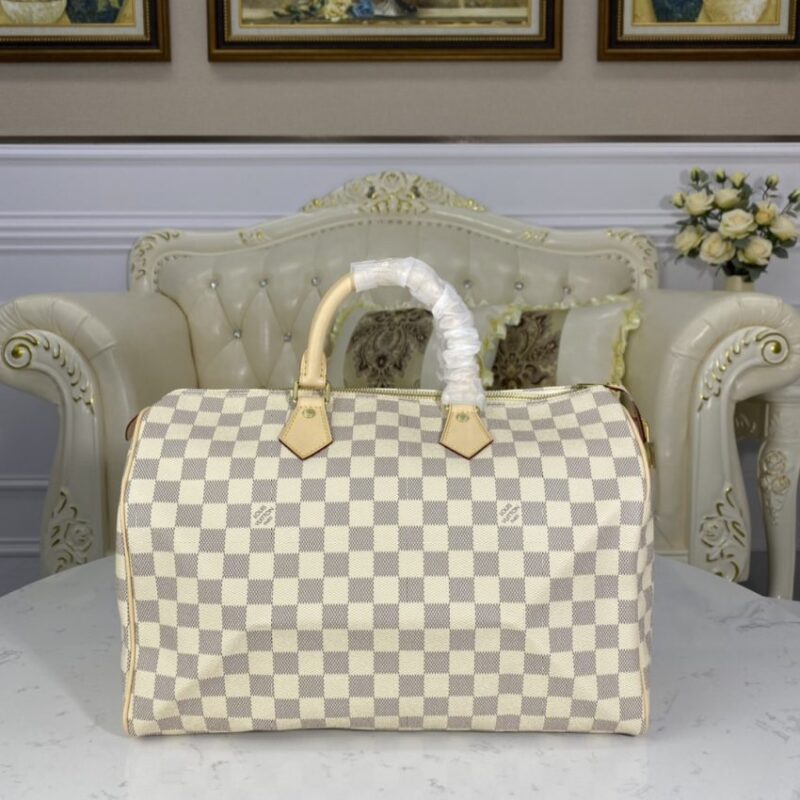 Replica Louis Vuitton Speedy White Grid - near-authentic luxury replica handbag