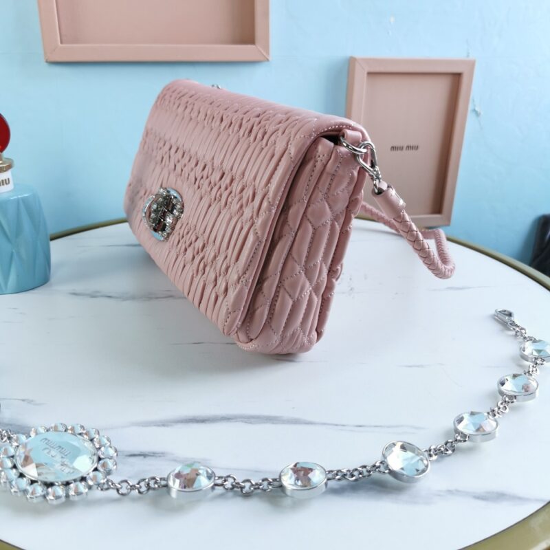 Replica Miu Miu Crystal Handbag Pink - authentic-look luxury purse replica