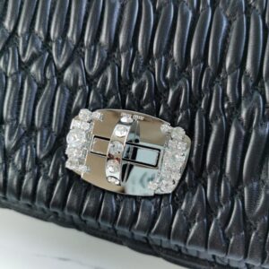 Replica Miu Miu Crystal Handbag Black - high-accuracy replica luxury purse