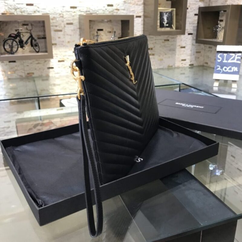 Replica Yves Saint Laurent Pouch Black - premium 1:1 fake handbag model