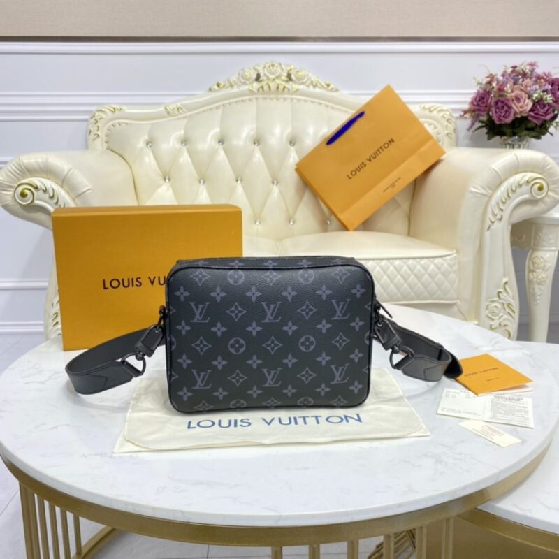 Replica Louis Vuitton Steamer Messenger Black Canvas - ultra-realistic fake designer tote