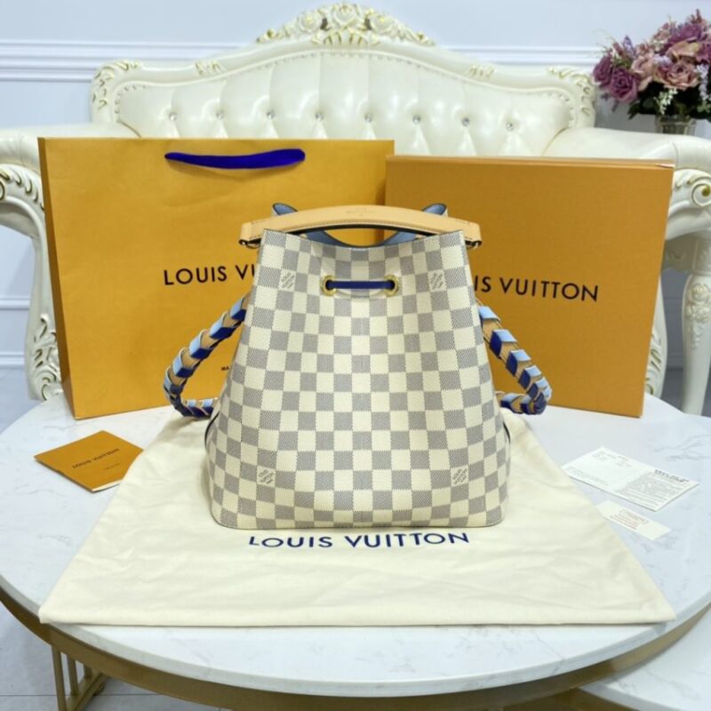 Replica Louis Vuitton NeoNoe BB White Grid - ultra-realistic fake designer tote