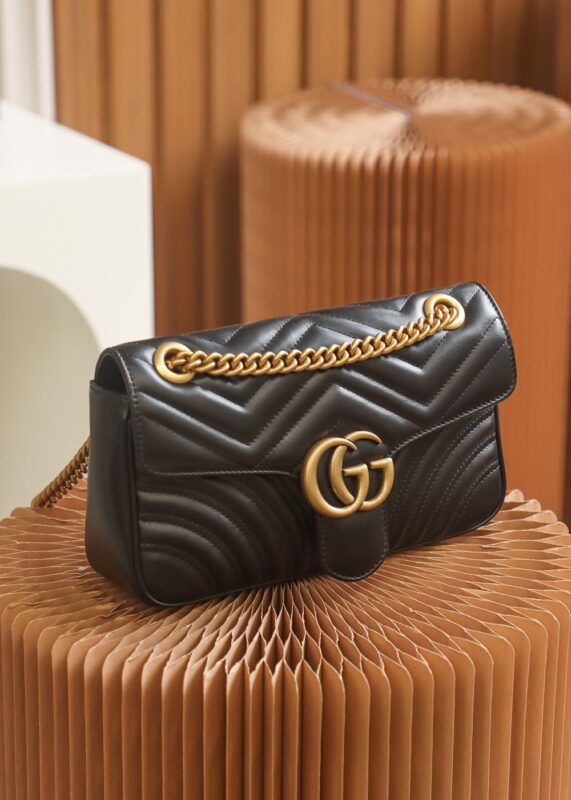 Replica Gucci Marmont Medium Black - high-end fake designer purse