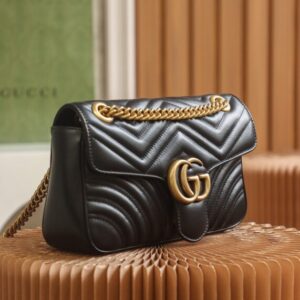 Replica Gucci Marmont Medium Black - high-end fake designer purse